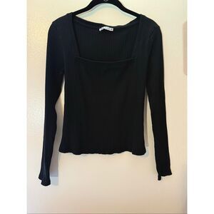 Zara Ribbed Long Sleeve Top